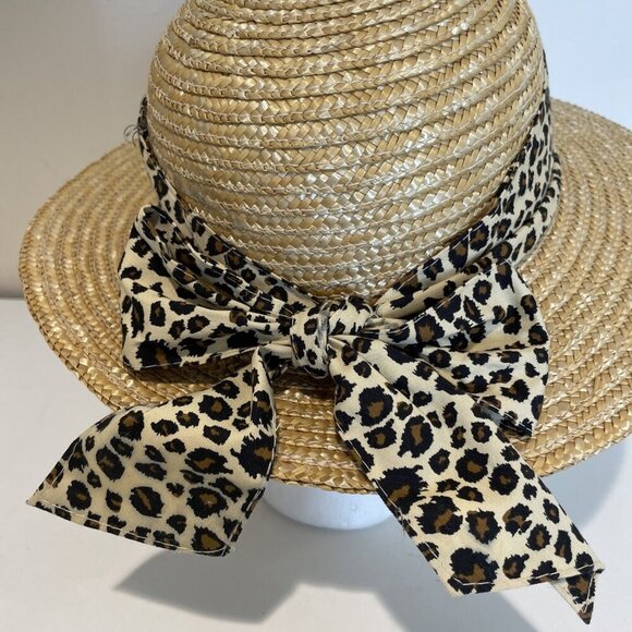 Walt Disney World Animal Kingdom 100% Straw Sun Hat Kids Minnie Mouse Leopard - Picture 4 of 8